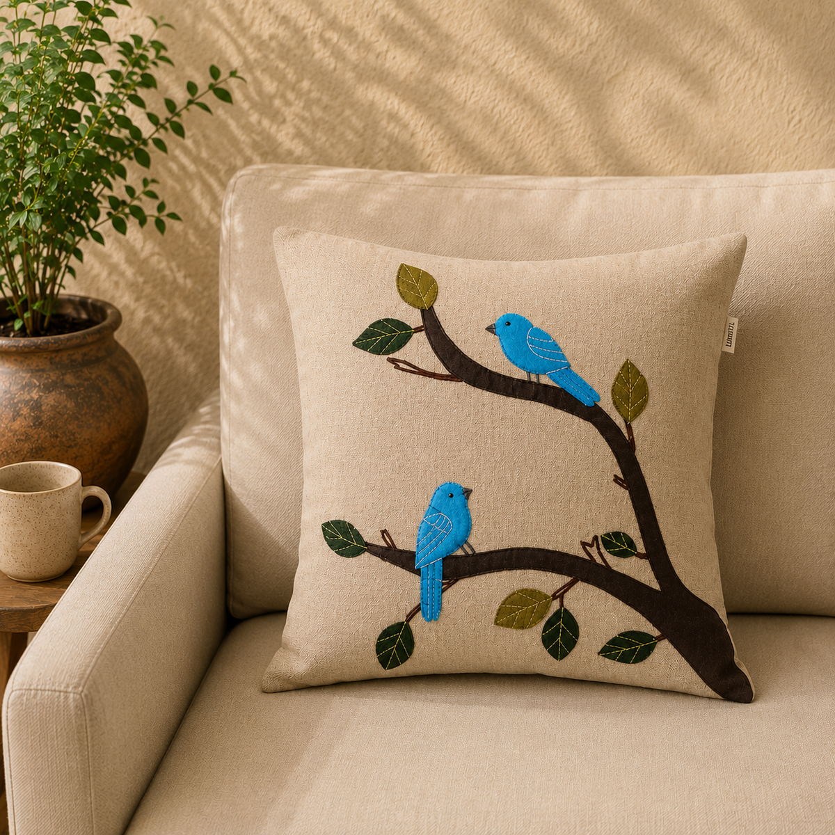 Cushion cover - Nilgiri Blue Flycatcher